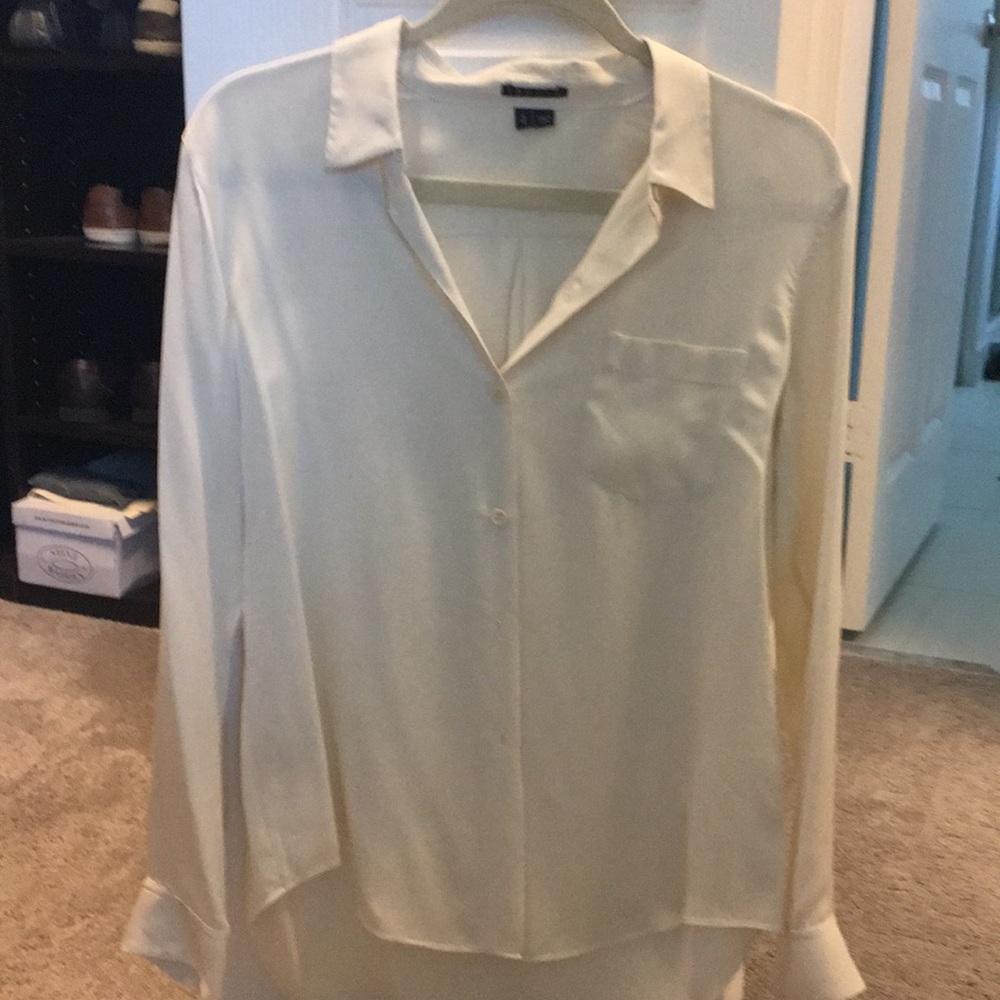 Silk theory button down- ivory Georgina